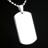 Stainless Steel Tag Charm, Rectangle, original color Approx 3-5mm 