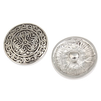 Jewelry Snap Button, Zinc Alloy, Flat Round, platinum color plated, blacken, lead & cadmium free 
