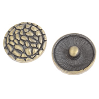 Bouton de morceau, alliage de zinc, Plat rond, Plaqué de couleur de bronze antique, sans plomb et cadmium Vendu par sac