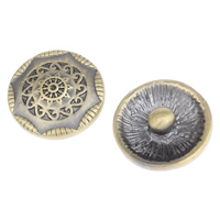 Schaltfläche "Chunk", Zinklegierung, flache Runde, antike Bronzefarbe plattiert, frei von Blei & Kadmium, 20x8mm, 5PCs/Tasche, verkauft von Tasche