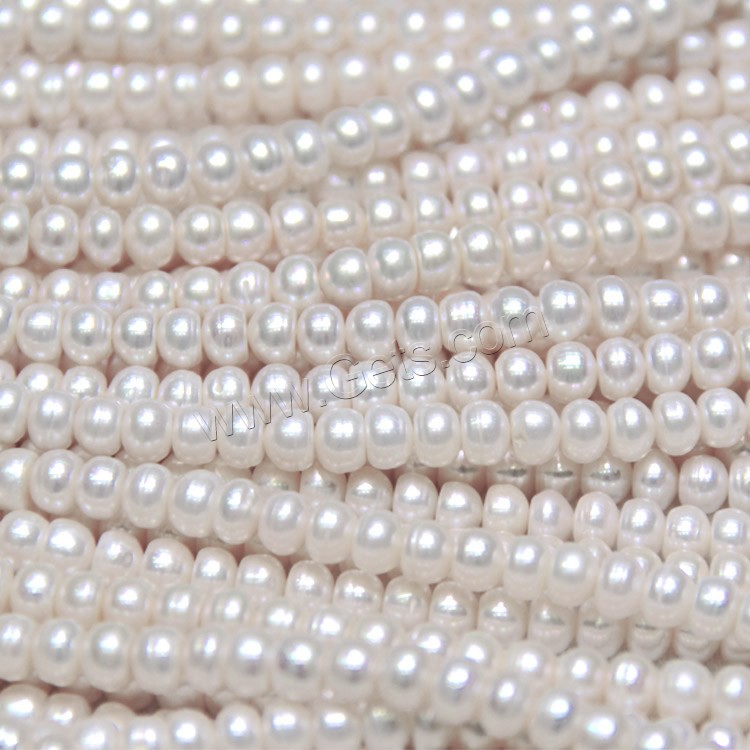 Button Cultured Freshwater Pearl Beads, natural, different size for choice, white, Hole:Approx 0.8mm, Length:Approx 15.5 Inch, Sold By Strand