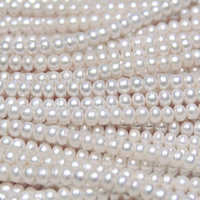 Bouton de culture des perles d'eau douce, perle d'eau douce cultivée, naturel, normes différentes pour le choix, blanc Environ 0.8mm Environ 15.5 pouce, Vendu par brin