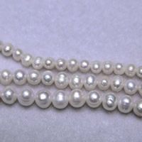 Potato Cultured Freshwater Pearl Beads, natural white Approx 0.8mm Approx 15.5 Inch 