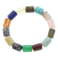 Gemstone Bracelets, Column, natural, multi-colored Approx 7 Inch 