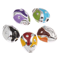 Enamel Acrylic Beads, Teardrop, platinum color plated Approx 3mm 