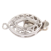 Zinc Alloy Box Clasp, Horse Eye, platinum color plated, single-strand, lead & cadmium free Approx 1mm, Inner Approx 