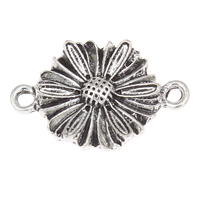 Flower Zinc Alloy Connector, antique silver color plated, 1/1 loop, lead & cadmium free Approx 1mm 
