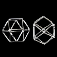 Bijoux pendentifs en Zinc alliage , alliage de zinc, polygone, Placage de couleur argentée, sans plomb et cadmium Environ 9mm, Vendu par PC