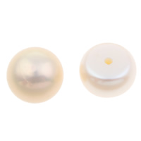 Perles nacres de culture d'eau douce demi percées , perle d'eau douce cultivée, bouton, naturel, semi-foré, rose, 7-7.5mm Environ 1mm, Vendu par paire
