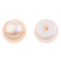 Наполовину просверленные бусины из пресноводного жемчуга, Пресноводные жемчуги, В форме кнопки, натуральный, отверстие наполовину, розовый, 8.5-9mm, отверстие:Приблизительно 1mm, продается Пара