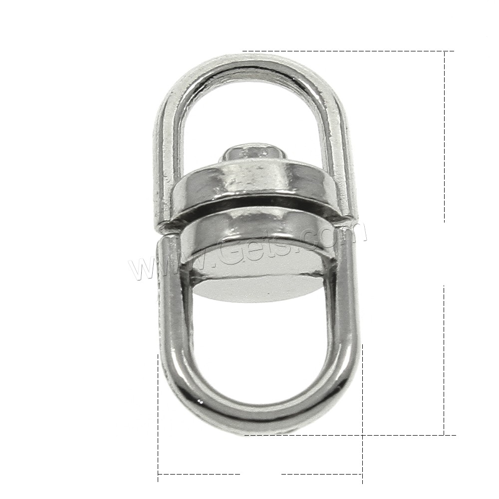 Iron Double Eye Swivel Ring, platinum color plated, different size for choice, Sold By PC