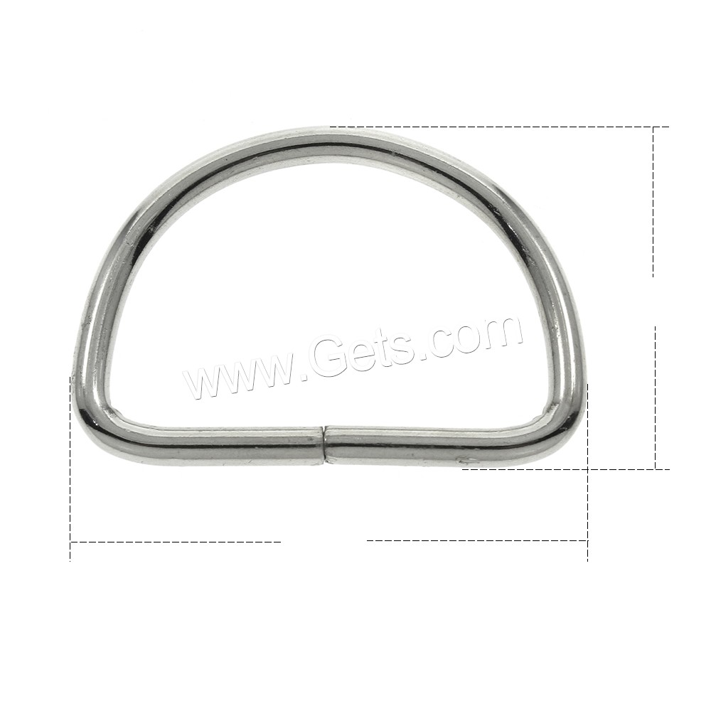 Bag D Ring Buckle, Eisen, Platinfarbe platiniert, verschiedene Größen vorhanden, frei von Nickel, Blei & Kadmium, verkauft von Tasche