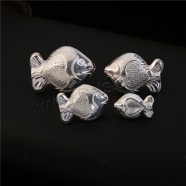 Sterling Silver Animal Bead, 99% Sterling Silver, Fish, different size for choice, Sold By PC