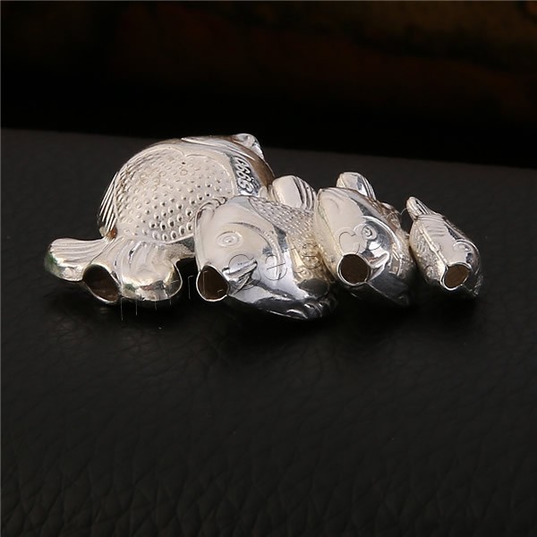 Sterling Silver Animal Bead, 99% Sterling Silver, Fish, different size for choice, Sold By PC
