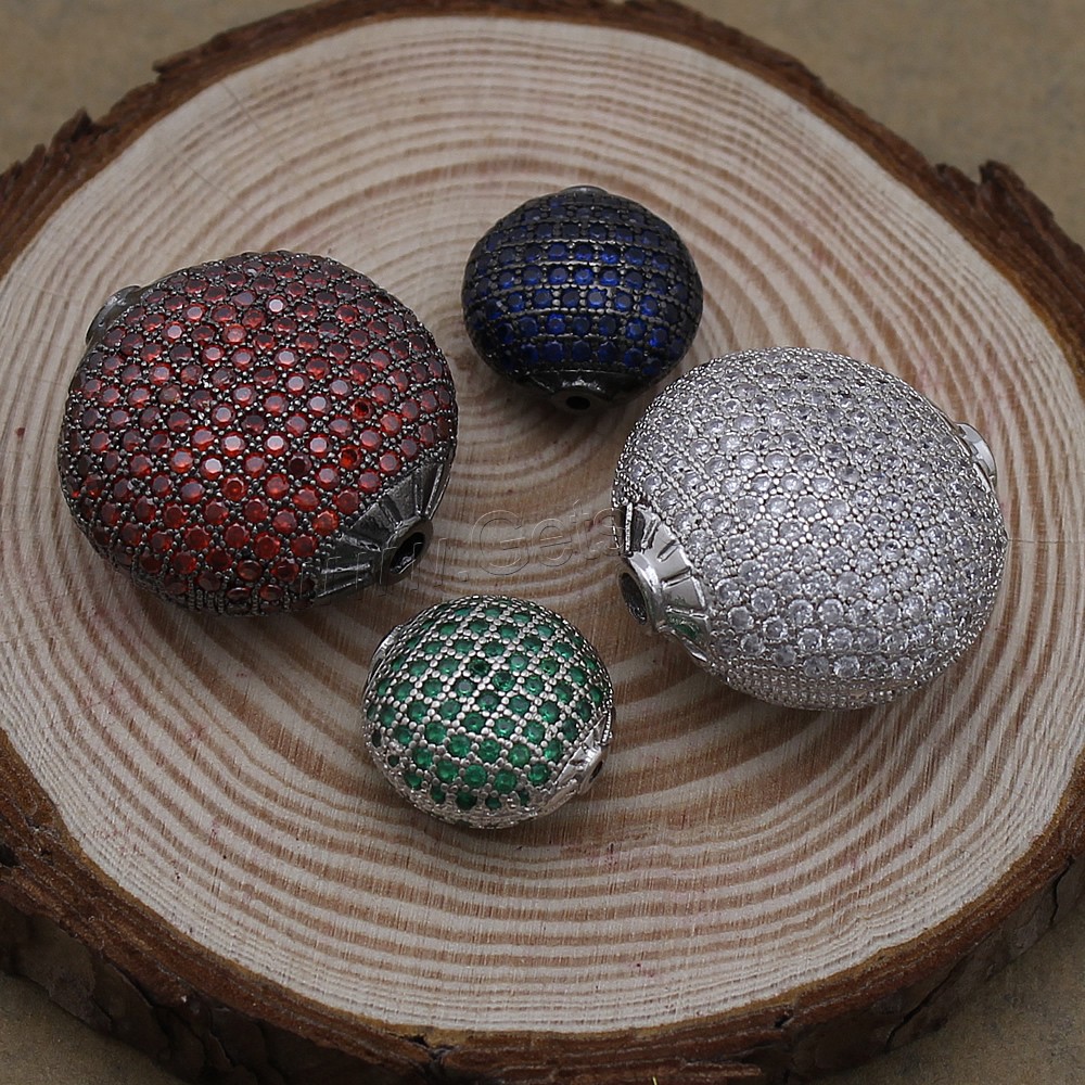 Perles zircon Micro Pave cubes, laiton, Plat rond, Placage, normes différentes pour le choix & pavé de micro zircon, plus de couleurs à choisir, Vendu par PC