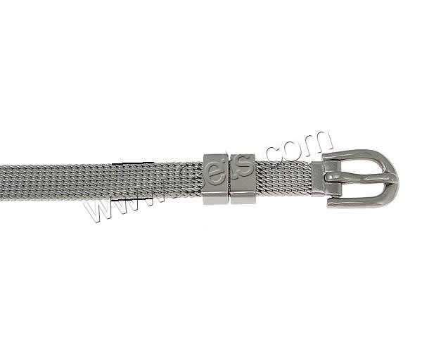 Stainless Steel Mesh Belt Buckle Bracelet, different size for choice, original color, Hole:Approx 7x3mm, Length:Approx 8 Inch, Sold By Strand