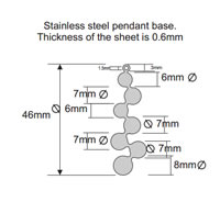 Stainless Steel Pendants, original color, 46mm [