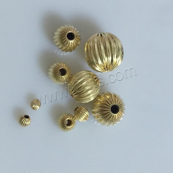 Gold Filled Corrugated Beads, Round, 14K gold-filled & different size for choice, Sold By PC