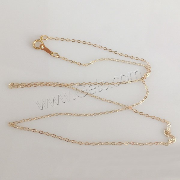Gold Filled Necklace Chain, 14K gold-filled & different length for choice & oval chain, 1.3mm, Sold By Strand