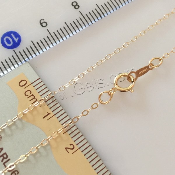 Gold Filled Necklace Chain, 14K gold-filled & different length for choice & oval chain, 1.3mm, Sold By Strand