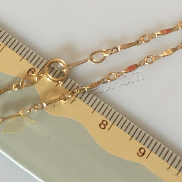 Gold Filled Necklace Chain, 14K gold-filled & different length for choice & bar chain, 1.3mm, Sold By Strand