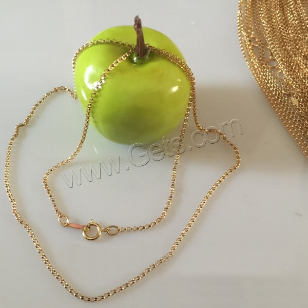 Медно-золото цепочка для ожерелья, 14K золото заполненные & различной длины для выбора & Роло цепь, 1.1mm, продается Strand