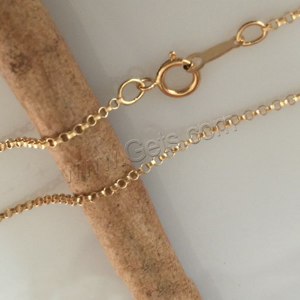 Oro-llenado Cadena para collar, 14K gold-filled & longitud diferente para la opción & cadena Rolo, 1.1mm, Vendido por Sarta