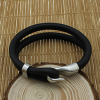 Cowhide Bracelets, stainless steel clasp, plated 6mm Approx 8.5 Inch 