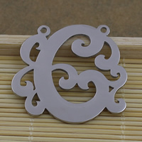 Stainless Steel Letter Pendant, Letter C, original color Approx 2mm 