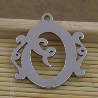Stainless Steel Letter Pendant, Letter O, original color Approx 2mm 