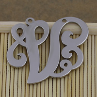 Stainless Steel Letter Pendant, Letter V, original color Approx 2mm 