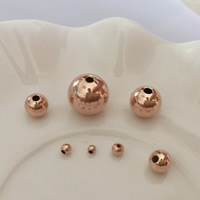 perles sans soudure remplies d'or, Doublé or, Rond, 14K rose Gold-Filled & normes différentes pour le choix, Vendu par PC