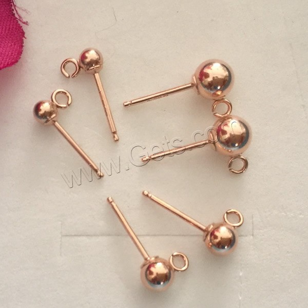 Gold Filled Ear Stud Component, 14K rose gold-filled & different size for choice, Sold By Pair