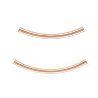 Gold Filled Tube Beads, Curved Tube, 14K rose gold-filled Approx 1.7mm 