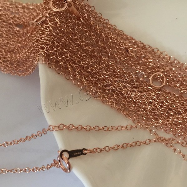 Gold Filled Necklace Chain, 14K rose gold-filled & different length for choice & oval chain, 1.7mm, Sold By Strand