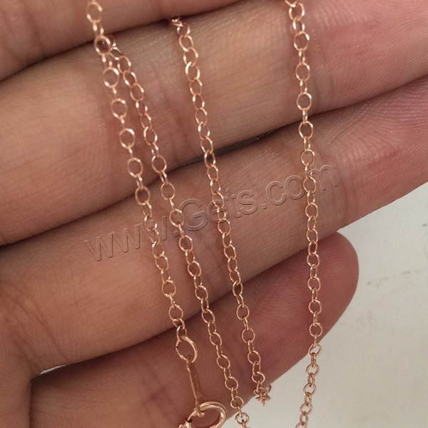 Медно-золото цепочка для ожерелья, 14K Роуз заполненные & различной длины для выбора & Овальный цепь, 1.7mm, продается Strand