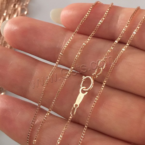 gold-gefüllt Halskette Gliederkette, 14K Rose gold-filled & unterschiedliche Länge der Wahl & Kastenkette, 0.85mm, verkauft von Strang