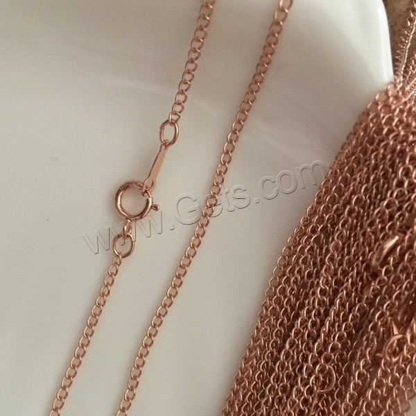 Gold Filled Necklace Chain, 14K rose gold-filled & different length for choice & twist oval chain, 1.5mm, Sold By Strand