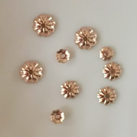 Медно-золото колпачок, Форма цветка, 14K Роуз заполненные & разный размер для выбора, продается PC