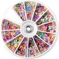 3D Nail Art Decoration, Resin, with Plastic Box, flat back & mixed, 80mm, Approx 