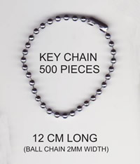Correa de la etiqueta , acero inoxidable, cadena de la bola, color original, 2mm, longitud:aproximado 4.7 Inch, Vendido por Sarta