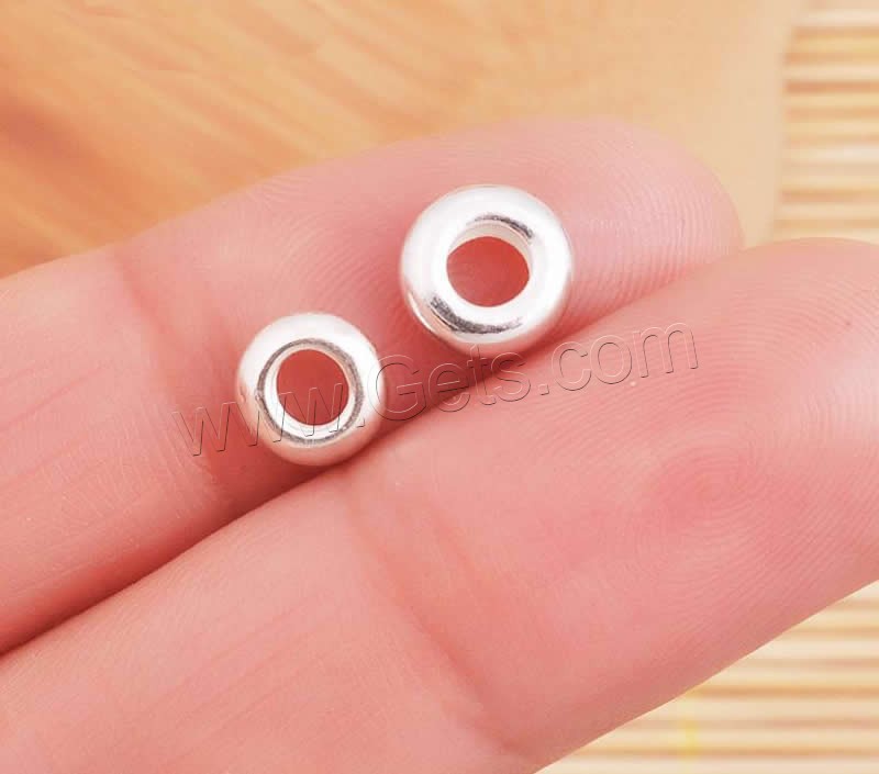 Sterling Silver Beads, 925 Sterling Silver, Donut, different size for choice, Hole:Approx 3mm, Sold By PC