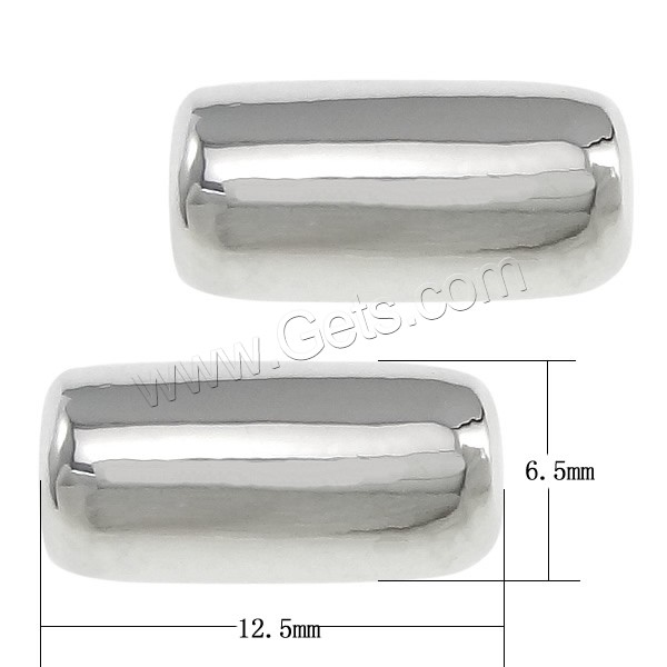 Sterling Silver Beads, 925 Sterling Silver, Column, 12.5x6.5mm, Hole:Approx 2.5mm, Sold By PC