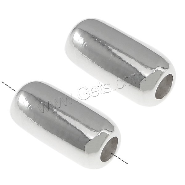 Sterling Silver Beads, 925 Sterling Silver, Column, 12.5x6.5mm, Hole:Approx 2.5mm, Sold By PC
