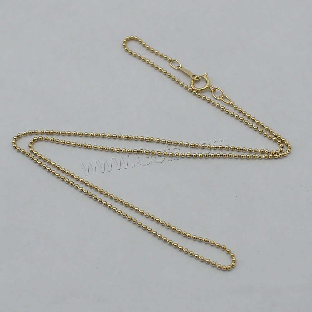 Gold Filled Necklace Chain, 14K gold-filled & different length for choice & ball chain, 1.2mm, Sold By Strand