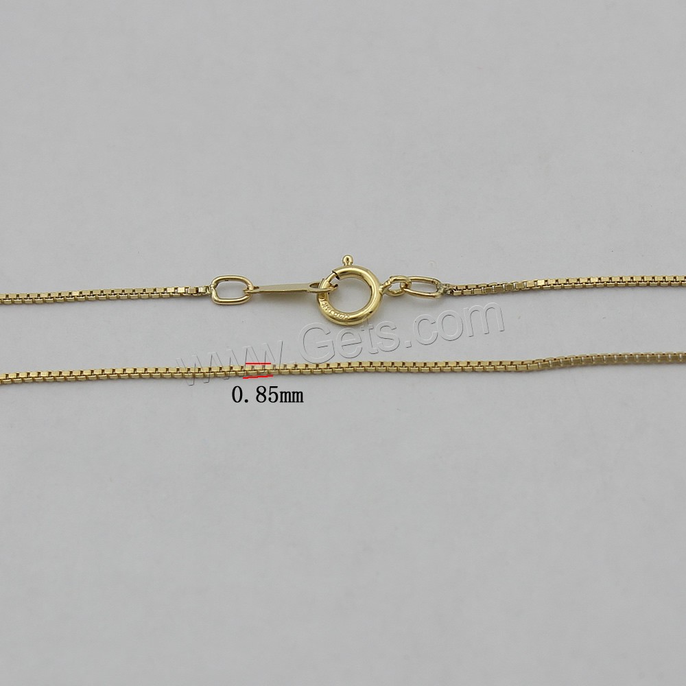 Медно-золото цепочка для ожерелья, 14K золото заполненные & различной длины для выбора & Цепной ящик, 0.85mm, продается Strand