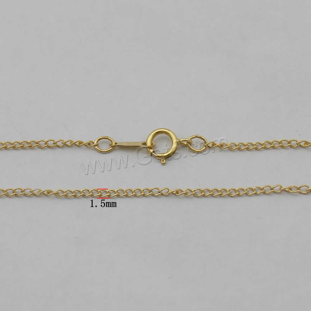 Doublé or collier de chaîne, 14K rempli & longueur différente pour le choix & chaîne de torsion ovale, 1.5mm, Vendu par brin