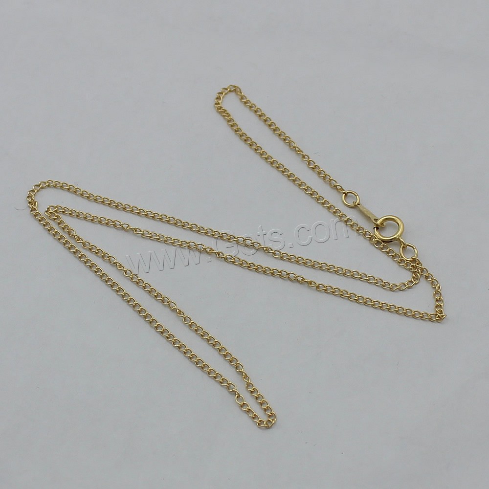 Doublé or collier de chaîne, 14K rempli & longueur différente pour le choix & chaîne de torsion ovale, 1.5mm, Vendu par brin