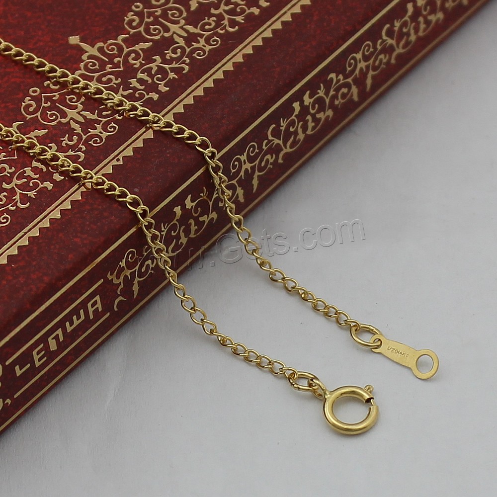 Oro-llenado Cadena para collar, 14K gold-filled & longitud diferente para la opción & giro oval, 1.5mm, Vendido por Sarta