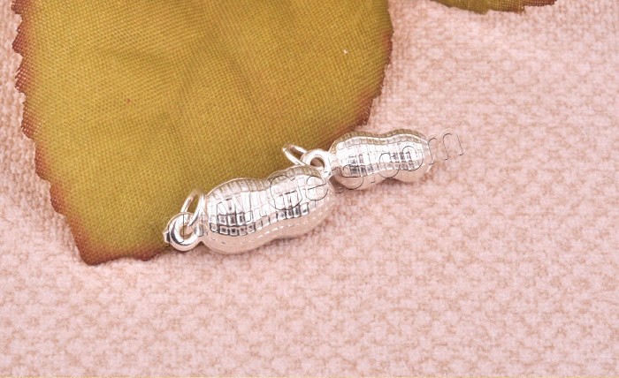 Sterling Silver Food Pendants, 925 Sterling Silver, Peanut, different size for choice, Hole:Approx 3mm, Sold By PC